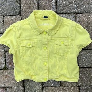 Gap Girl’s XXL Yellow Short Sleeve Denim Crop Jacket
